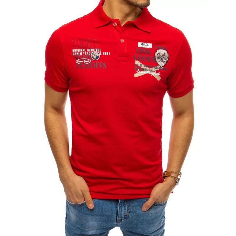 Pánske tričko s potlačou červenej SIGN