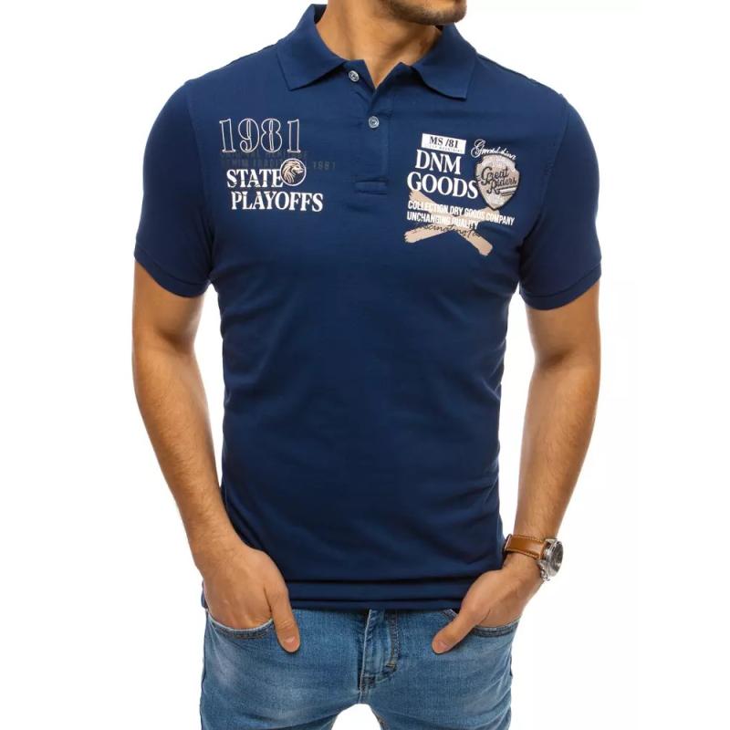 Pánské tričko s potiskem modré SIGN