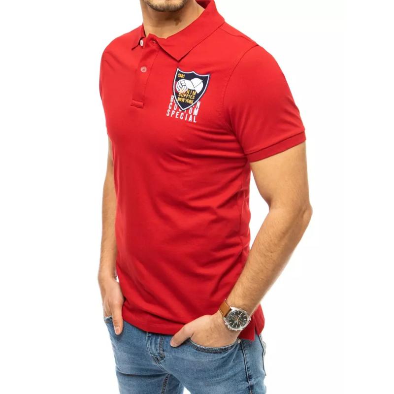 Férfi nyomtatott piros CAP póló