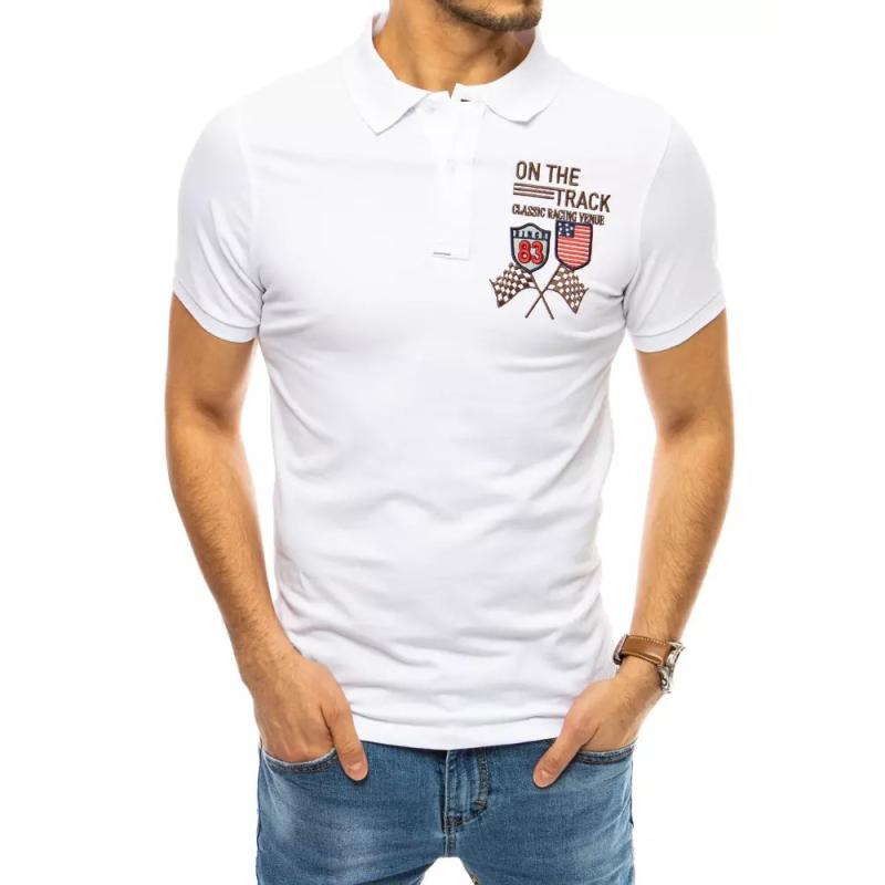 Pánske tričko s potlačou bielej FLAGS