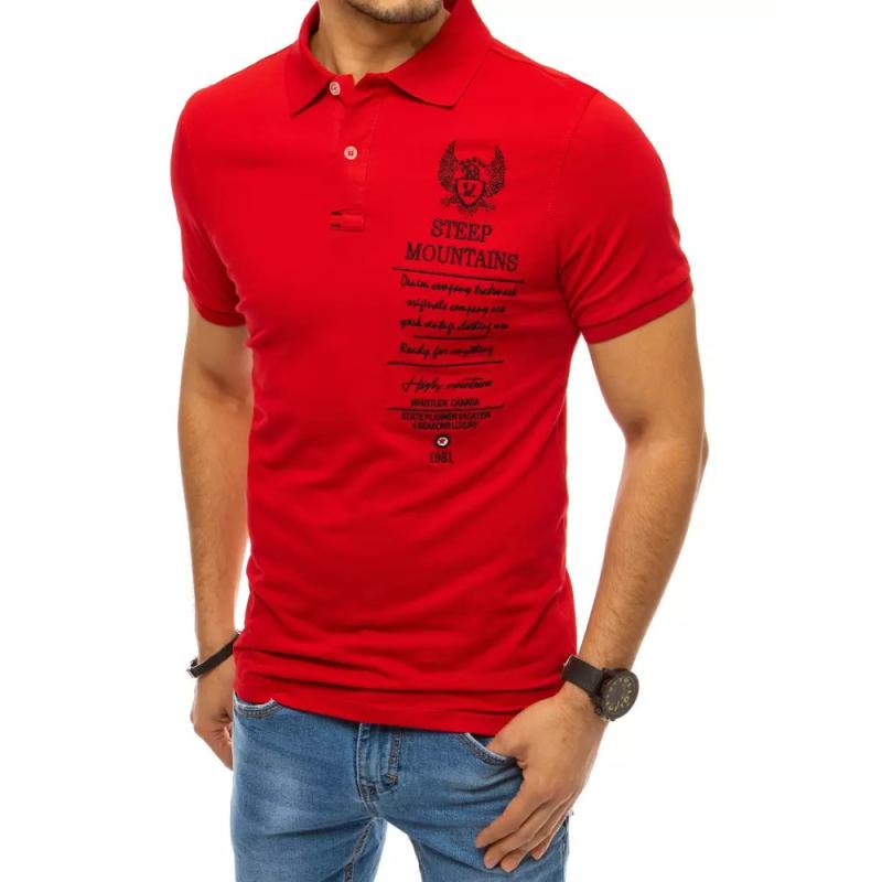 Pánske tričko s potlačou červenej STEEP