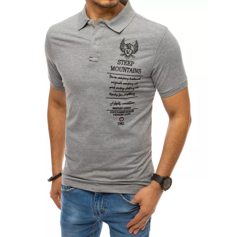 Pánske tričko s potlačou šedej STEEP