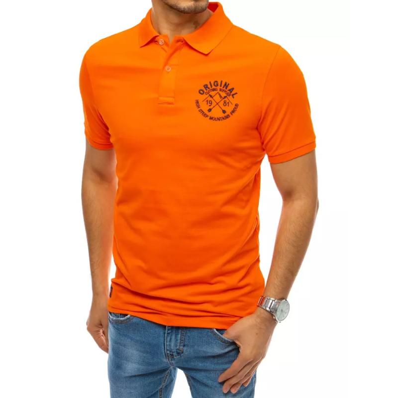 Pánske tričko s golierom oranžovej ORIGINAL