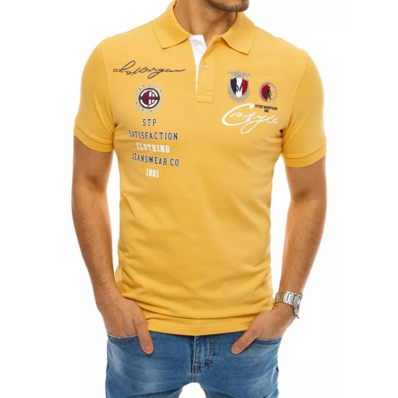 Pánske tričko s golierom žlté SATIS