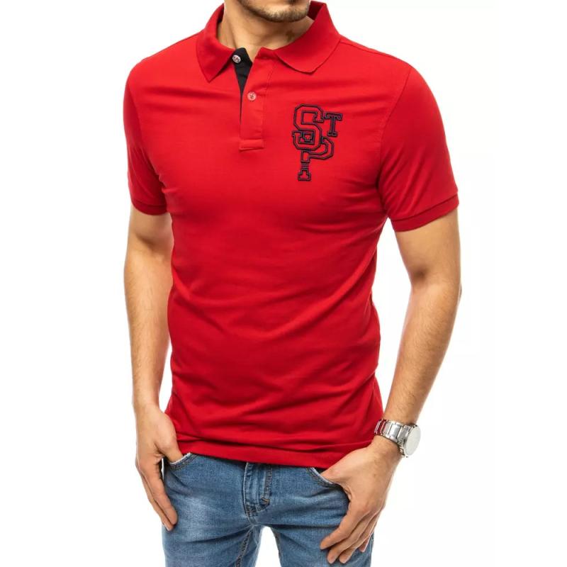 Pánske tričko s golierom červené STP