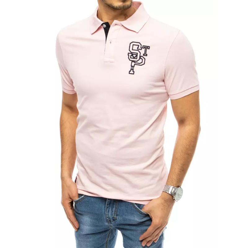 Pánske tričko s golierom ružovej STP