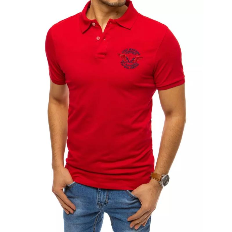 Pánské tričko s límečkem červené WINGS