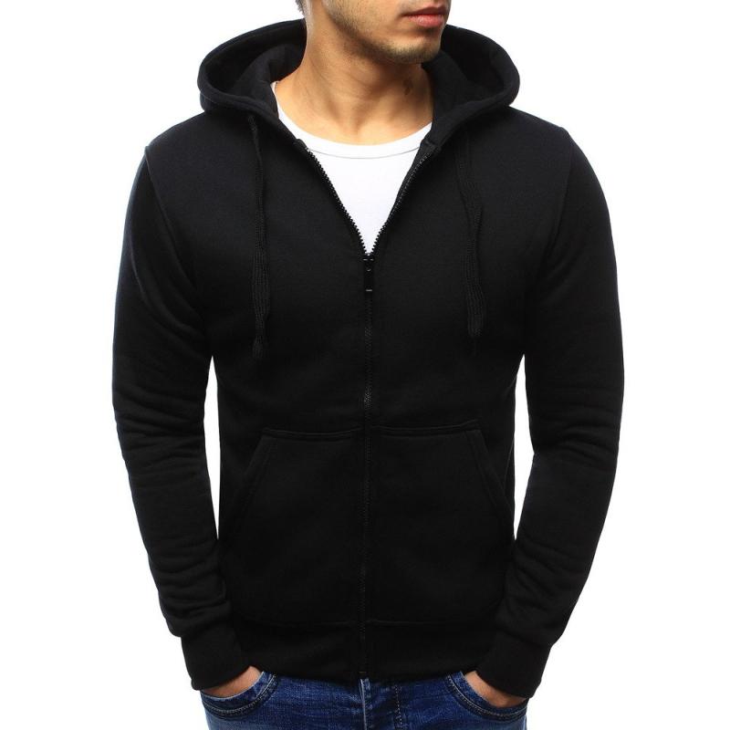 Férfi divat kapucnis pulóver fekete
