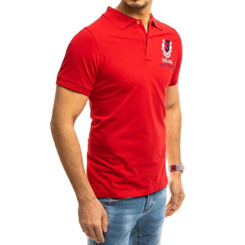 Pánské tričko s límečkem červené NUMMER