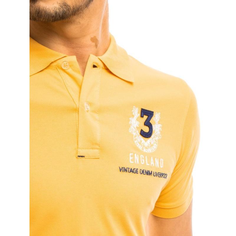 Pánské tričko s límečkem žluté NUMMER