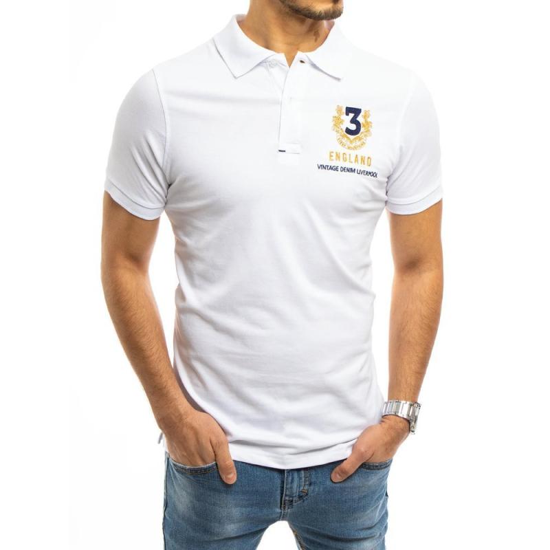 Pánské tričko s límečkem bílé NUMMER