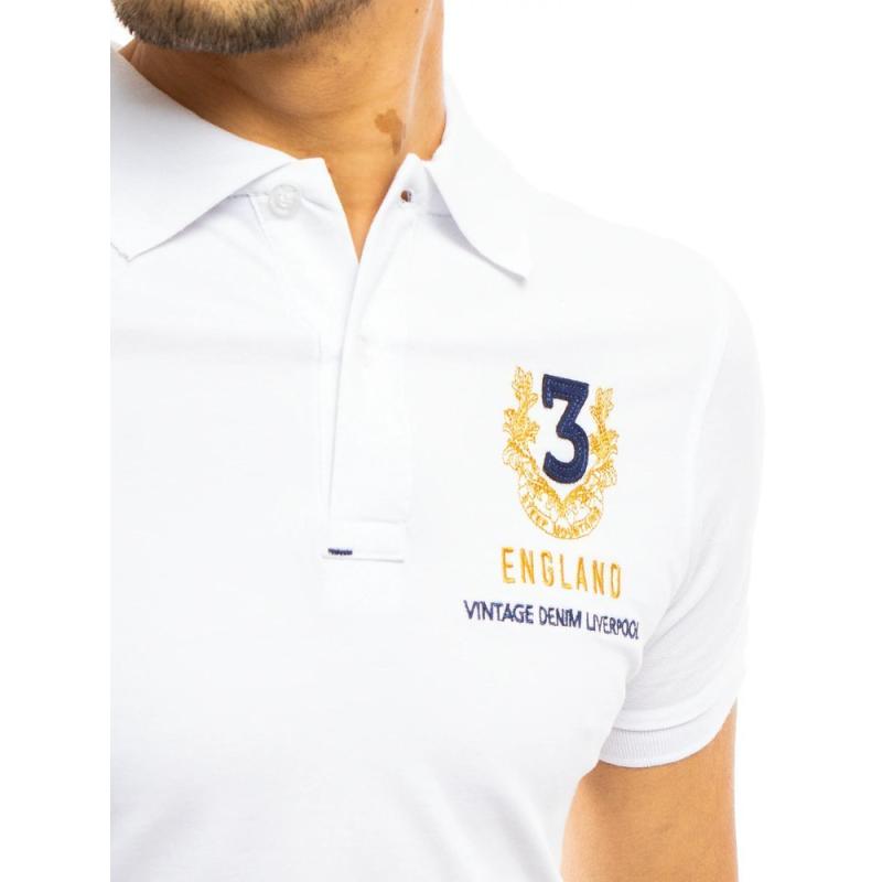 Pánske tričko s golierom bielej NUMMER