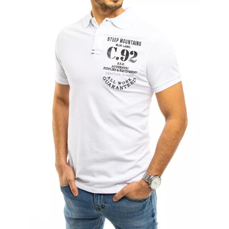Pánske tričko s golierom bielej C92