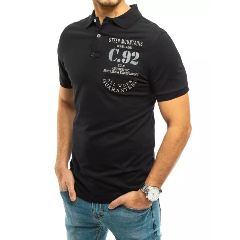 Pánské tričko s límečkem černé C92