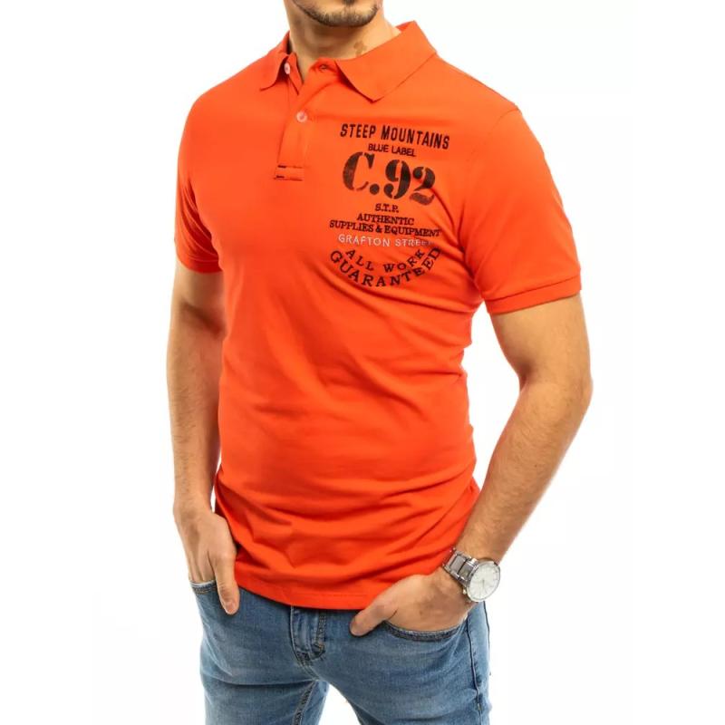 Pánske tričko s golierom oranžovej C92