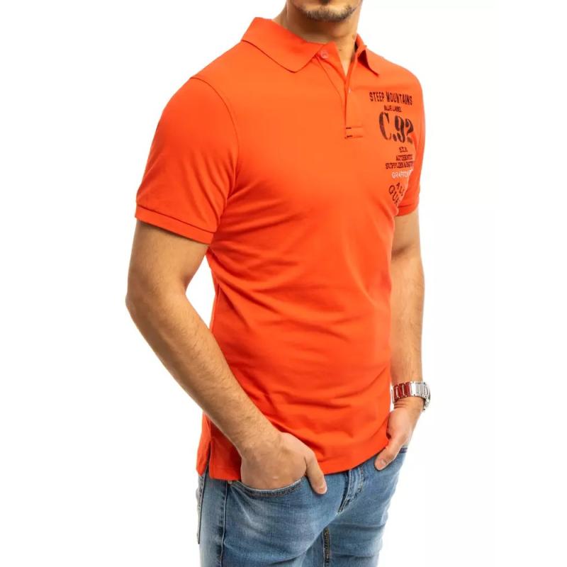 Pánske tričko s golierom oranžovej C92