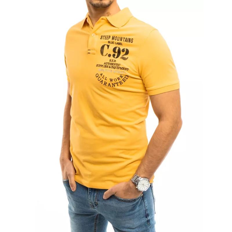 Pánské tričko s límečkem žluté C92