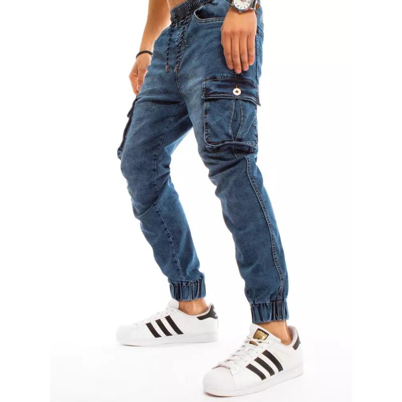 Pánske džínsové tepláky modré
