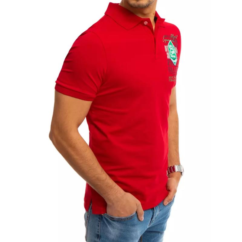 Pánske tričko s golierom červené ISLAND