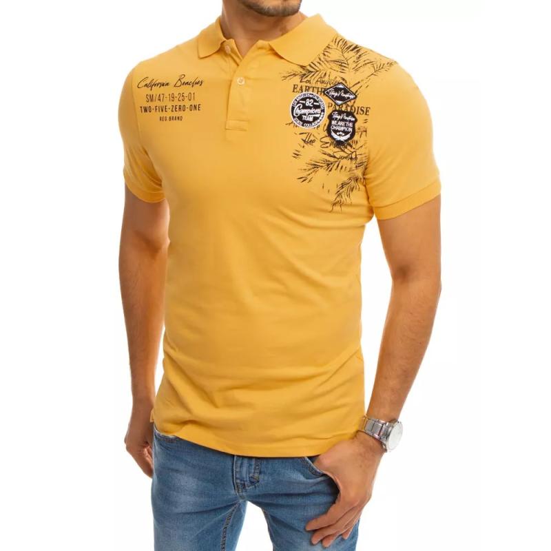 Pánske tričko s golierom žlté PARADISE