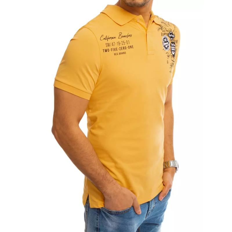 Pánske tričko s golierom žlté PARADISE