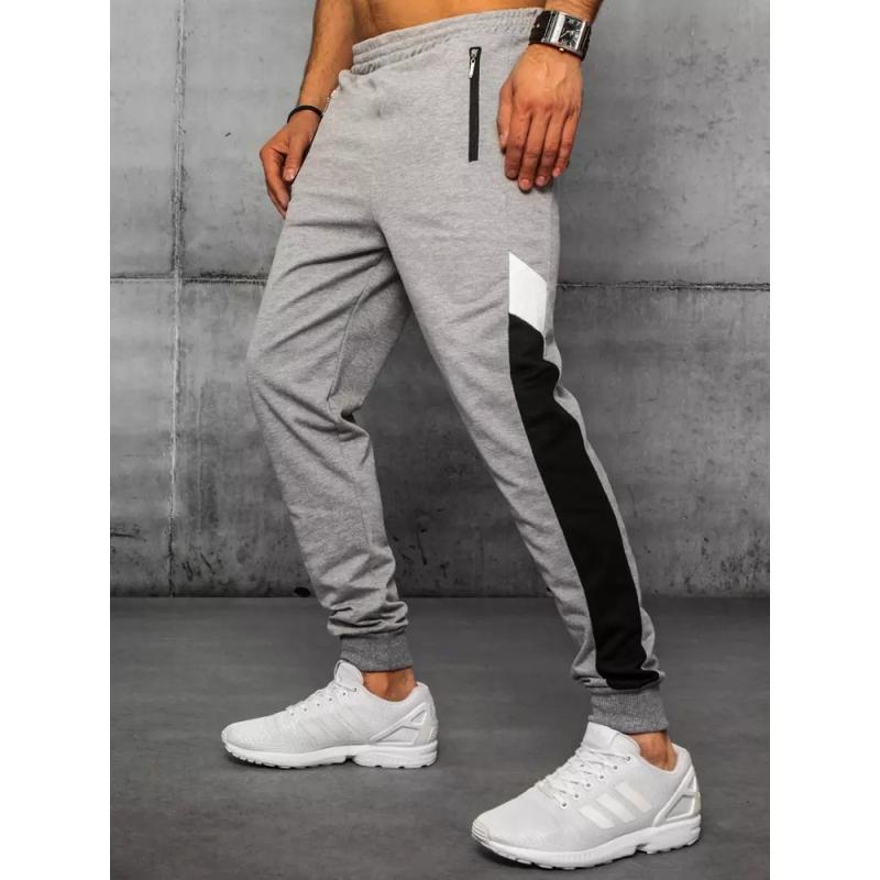 Pánske tepláky bez potlače šedej