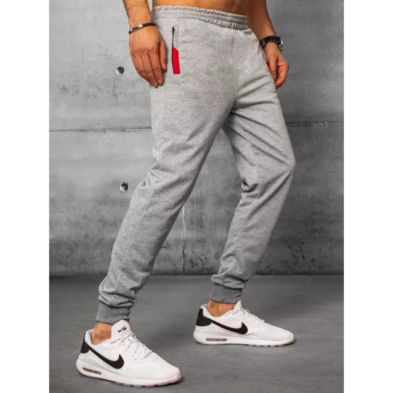 Pánské tepláky bez potisku šedé STYLE