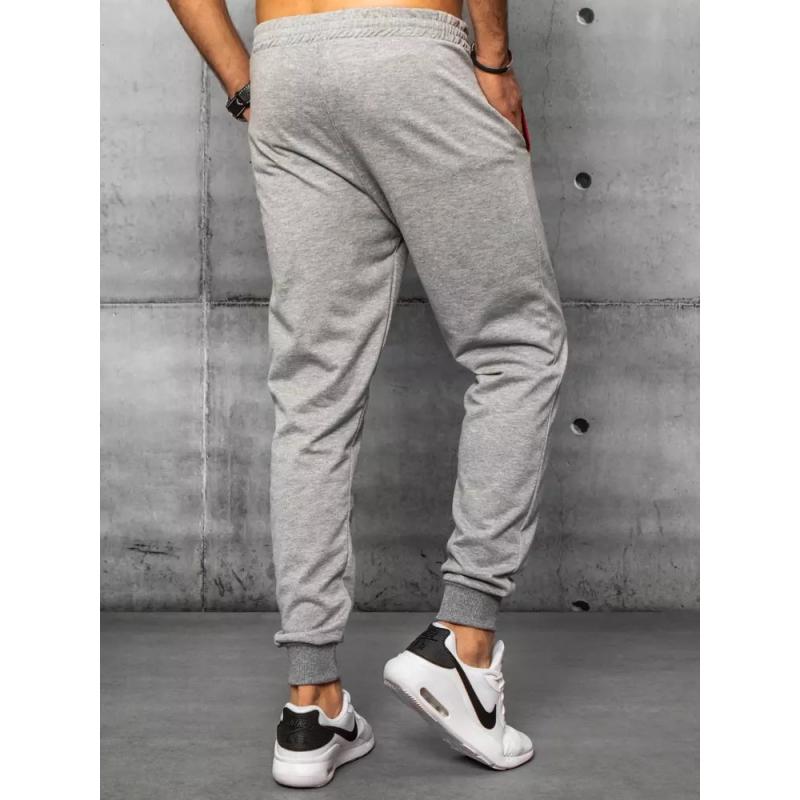 Pánské tepláky bez potisku šedé STYLE