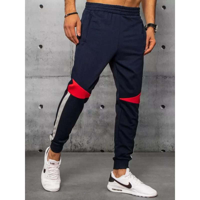 Pánské tepláky bez potisku granátové KNOW