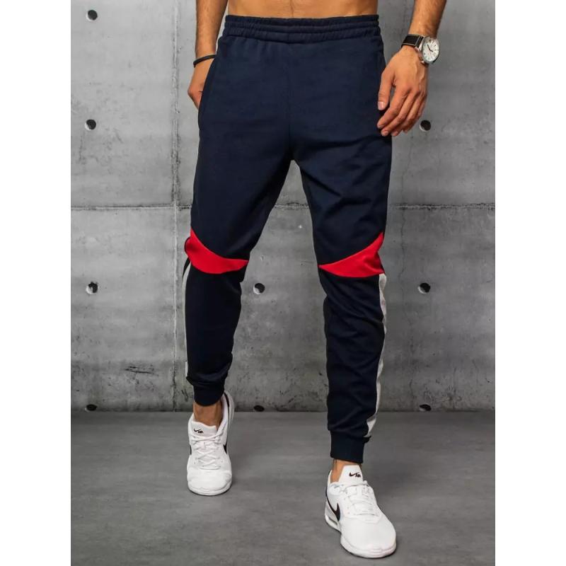 Pánské tepláky bez potisku granátové KNOW