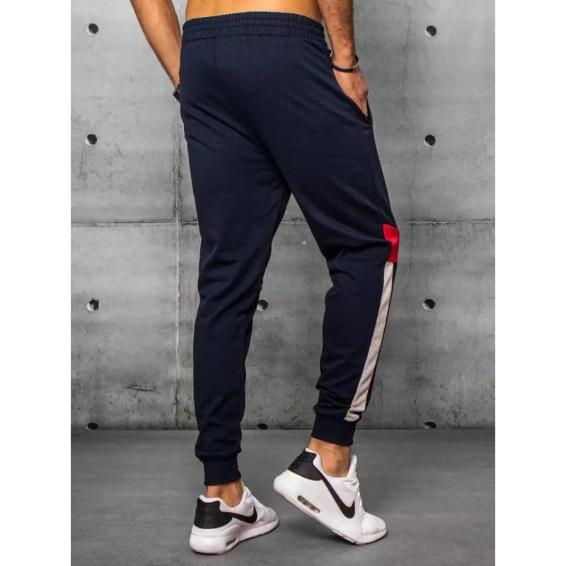 Pánské tepláky bez potisku granátové KNOW