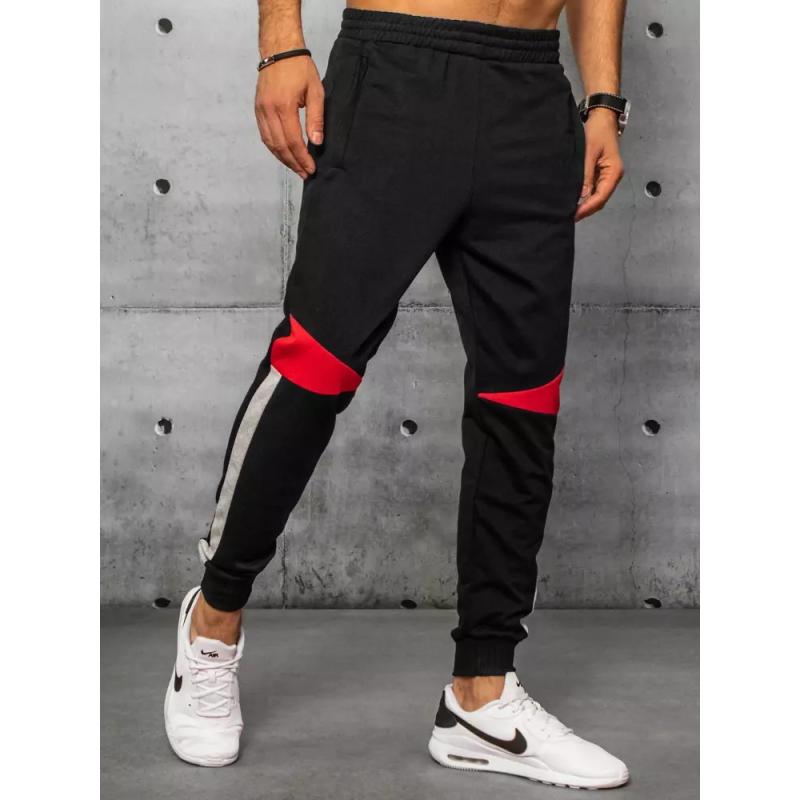 Pánské tepláky bez potisku černé KNOW