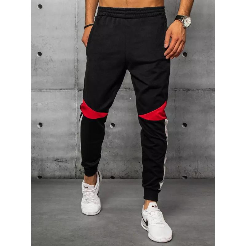 Pánské tepláky bez potisku černé KNOW