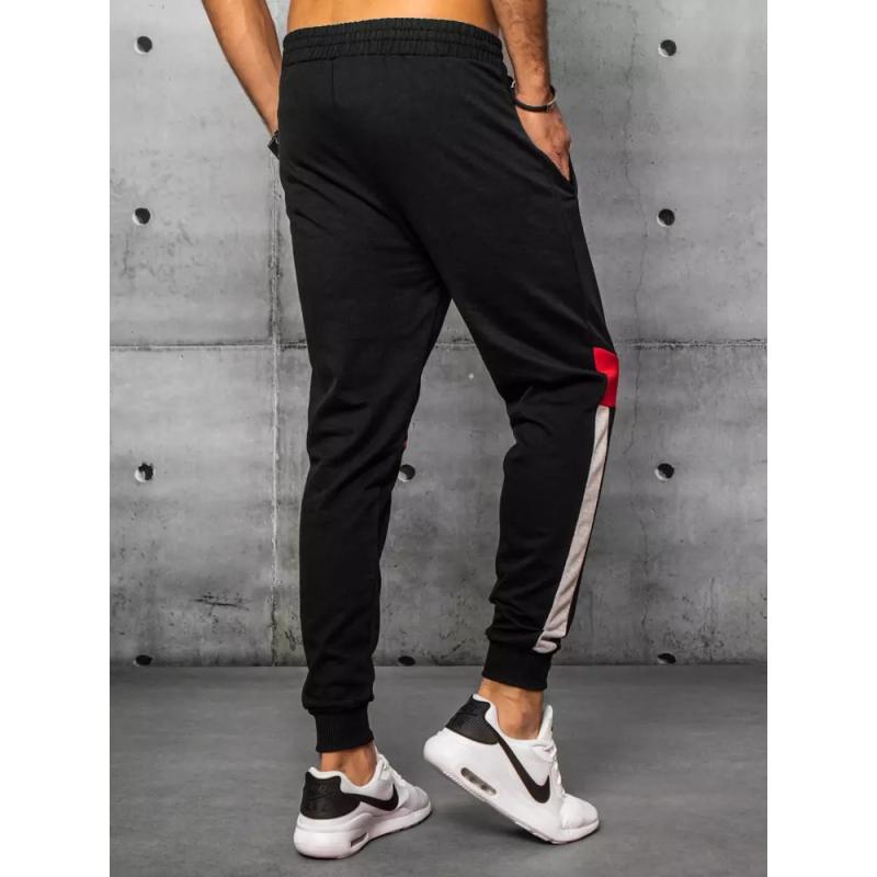 Pánské tepláky bez potisku černé KNOW