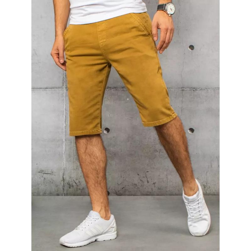 Pánské jeansové kraťasy hořčicové