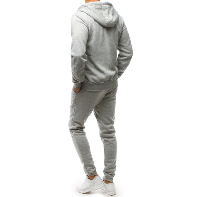 Férfi sportruha cipzárral, szürke, nyomtatás nélkül