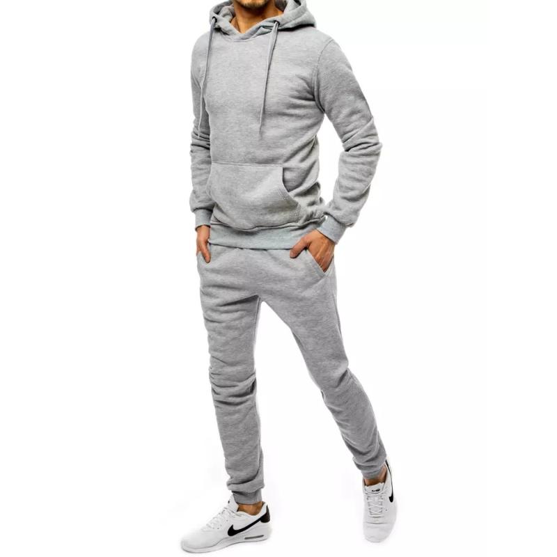 Pánska tepláková súprava bez potlače sivá