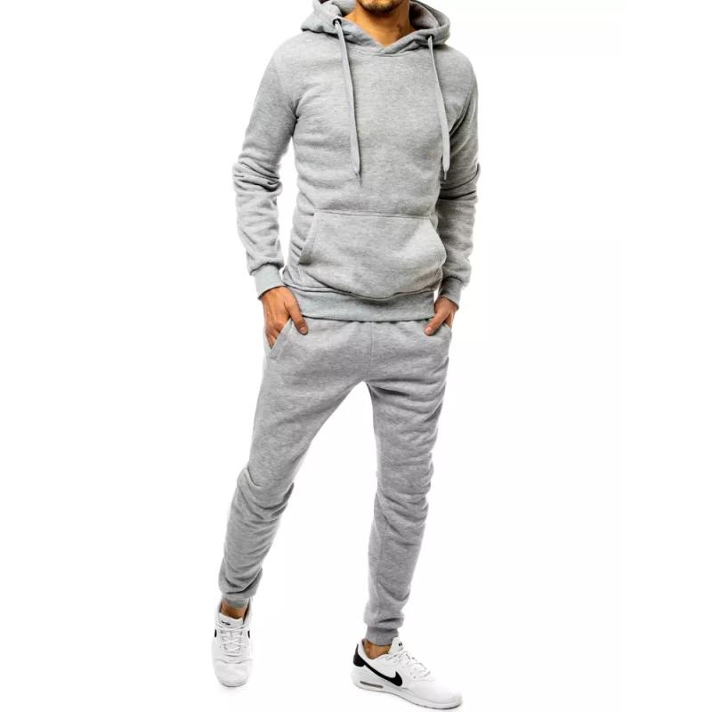 Pánska tepláková súprava bez potlače sivá