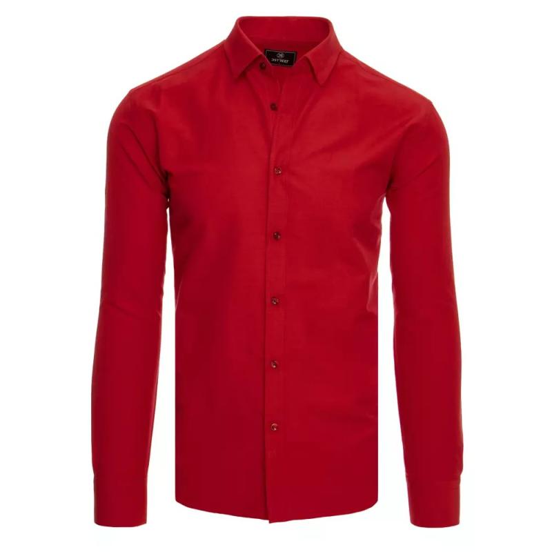 Pánska košeľa s dlhým rukávom červená ELEGANT