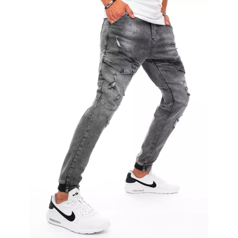 Pánské džínsové jogger kalhoty šedé