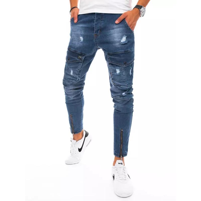 Pánske džínsovej jogger nohavice svetlo modré YOUTH