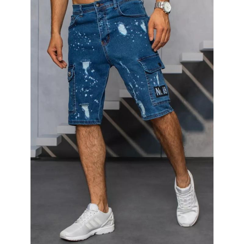 Pánske džínsové kraťasy modré DOTS
