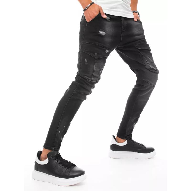 Pánské jeans kalhoty s kapsami černé 