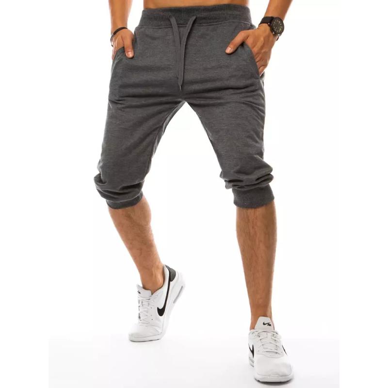 Pánské tříčtvrteční teplákové kraťasy šedé