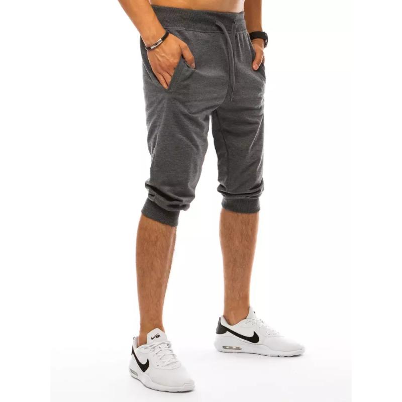 Pánské tříčtvrteční teplákové kraťasy šedé