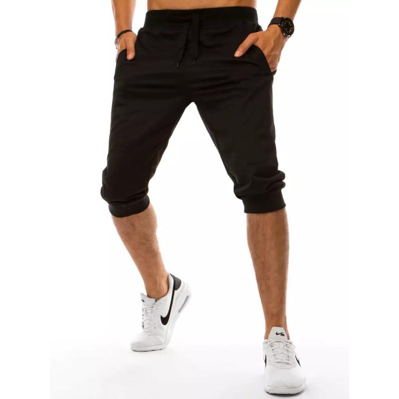 Pánské tříčtvrteční teplákové kraťasy černé