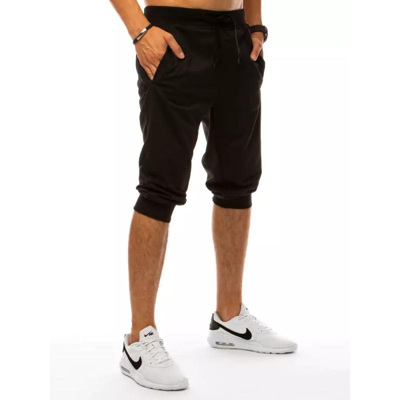 Pánské tříčtvrteční teplákové kraťasy černé