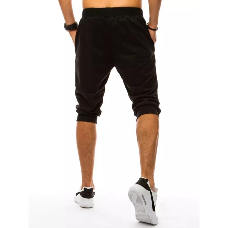 Pánské tříčtvrteční teplákové kraťasy černé