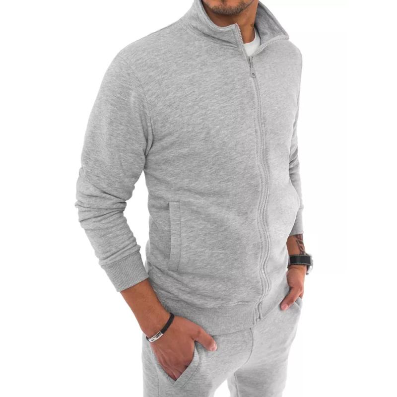 Pánská mikina rozepínací světle šedá SPORT