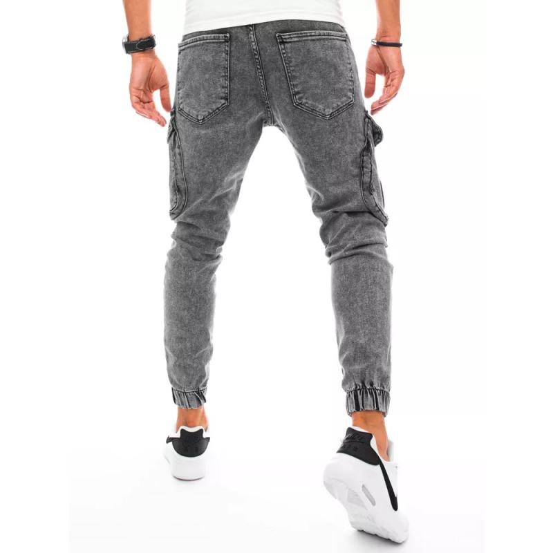 Férfi denim jogger nadrág világosszürke DENIM